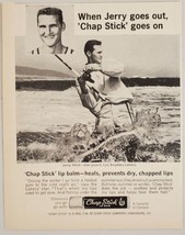 1966 Print Ad Chap Stick Lip Balm Jerry West Lakers Basketball Surf Fishing - £9.18 GBP