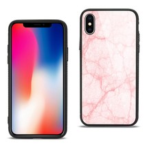 [Pack Of 2] Reiko iPhone X/iPhone XS Hard Glass Design TPU Case With Pink Marble - £19.76 GBP