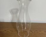 Clear Glass Chimney For Oil Lamp 8.5”High 3” Base Fitter &amp; 3” Crimped Top - £13.27 GBP