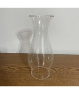 Clear Glass Chimney For Oil Lamp 8.5”High 3” Base Fitter &amp; 3” Crimped Top - £13.10 GBP