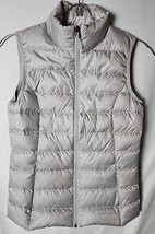 Eddie Bauer Women XS EB650 Silver Cold Weather Quilted Full Zip Down Vest - £34.79 GBP