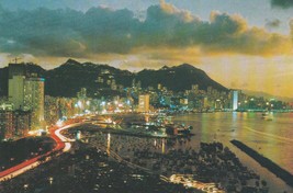Postcard -  Hong Kong Night Scene - £3.53 GBP