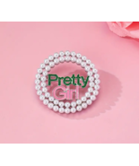 Alpha Kappa Alpha PRETTY GIRL Faux Pearl Enamel Pin ♡ AKA Divine 9 ✩ HBC... - $9.89