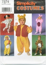 Simplicity 7374 0688 Toddler Winnie Pooh Tiger Dalmatian Costume Pattern UNCUT - £7.51 GBP