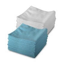 20 Pack of 10 White &amp; 10 Blue Microfibre Exel Magic Cleaning Cloths. Chemical Fr - £28.77 GBP