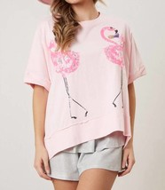 Peach Love happy flamingos tee in Pink - $51.00