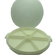 Vintage Tupperware Large Round Divided Serving Tray 405-2 with Lid- NO HANDLE - £7.30 GBP