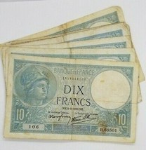 France Lot Of 10 Banknotes 10 Francs 1939 Very Rare Nice Circulated No Reserve - $93.11