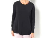 AnyBody Cozy Knit Luxe Pullover with Rib- BLACK, SMALL - $13.59