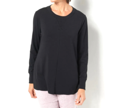 Any Body Cozy Knit Luxe Pullover With Rib- Black, Small - £10.86 GBP