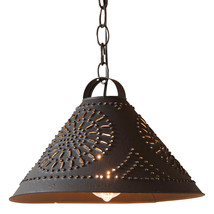 Hitchcock Shade Light Tin Pendant in Textured Black - £101.25 GBP