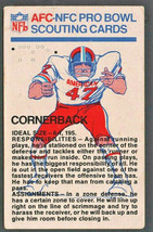1973 Fleer AFC-NFC Pro Bowl Scouting Card Cornerback Football Card  ! - $1.75