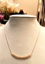 LC Lauren Conrad Rhinestone Laurel Branch Rose GoldTone Delicate Collar Necklace - £15.45 GBP