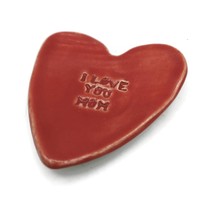 Artisan Red Heart Ring Holder Dish Trinket Plate I Love You Mom Mothers ... - £26.89 GBP