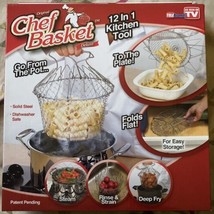 Original Chef Basket 12 in 1 Collapsible Collander. fry, steam, rinse or... - £9.56 GBP