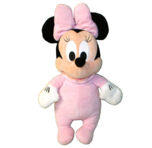 Disney Babies Minnie Mouse Plush Doll 14&quot; Pink Pajamas Stuffed Animal Original - £8.45 GBP