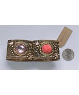 Erica Lyons Vintage-looking Golden Stretch Bracelet with Peach and Pink ... - £7.90 GBP