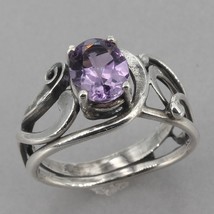 Jay King DTR Mine Finds Sterling Silver Oval Amethyst Ring Size 8.5 - £32.04 GBP