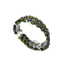 Green Purple &amp; Brown Iridescent Boho Stretchy Beaded Bracelet Womens Jew... - $9.89
