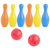 Bowling Set with Colorful Bowling Bottles Scorecard 22cm  Game Entertainment Ind - £88.39 GBP