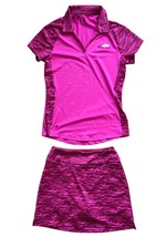 Adidas Women&#39;s Golf Skort Prime Green Polo Set Screaming Pink Wild XS NW... - $1,407.63 MXN