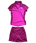 Adidas Women&#39;s Golf Skort Prime Green Polo Set Screaming Pink Wild XS NW... - $105.31 CAD