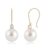 ANGARA South Sea Pearl Fish Hook Earrings in 14K Solid Gold (Grade: AAA ... - $1,790.71