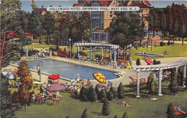 West End New Jersey Hollywood Hotel Swimming Pool Postcard c1940 - £3.58 GBP