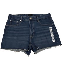 Free Assembly Women&#39;s Shorts 12 Blue Dark Wash 90s Cut Off Stretch - £9.54 GBP