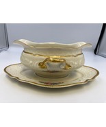 Rosenthal SANSSOUCI Ivory Floral Rose Serb Germany Gravy Boat w Underpla... - $89.99