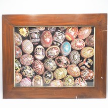 Vintage Framed Print Pysanky Painted Easter Eggs 17x21 - £50.25 GBP