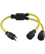 Conntek 3-Feet Generator Y Adapter, 30-Amp L5-30P Plug To (2), 30R, Yellow - $58.99