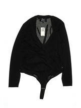 Nina Parker Women Plus Size Black Long Sleeve Bodysuit Mesh Size 2X Snap Button - £18.63 GBP