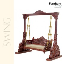 Furniture BoutiQ Handcarved Solid Wood Swing | Indian Wooden Swing | Ind... - $6,998.00
