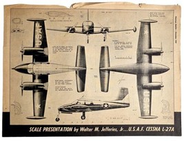 Vintage 1957 US Air Force CESSNA L-27A Scale Drawing American Modeler Pa... - £17.29 GBP