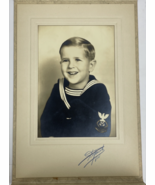 Antique Portrait Photo&quot; Cute  Little Sailor Boy &quot; 6.5&quot; x 4.5&quot; In Frame C... - $27.12 CAD