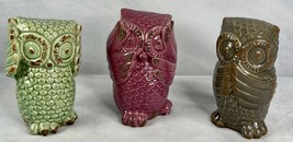Vintage Owl Figurines .set of 3 ,see,hear speak no evil, Mid Century Decor - £21.60 GBP