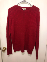 St Johns Bay Womens SZ XLT Pullover Red Cableknit Sweater EUC - £7.75 GBP