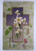 Easter Postcard Holy Cross Lilies Flowers Foldout John Winsch Back Germany - £6.64 GBP
