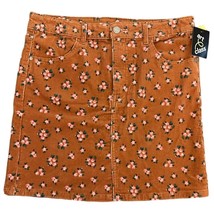 New Art Class Juniors Skirt Size 18 XXL Corduroy Brown Floral Pink Green... - $12.59