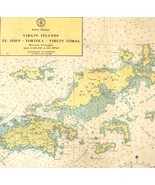 1970s Virgin Islands Placemat Depth Chart Maritime Nautical Signals DWHH16 - $24.99