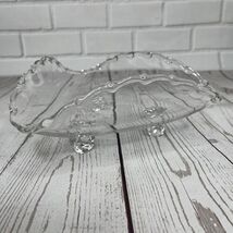 Vintage Fostoria Century Candy Dish 3-Footed Tidbit Clear Glass Handkerc... - $24.75
