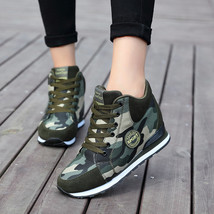 Fashion Camouflage Sneakers Women Casual Canvas Shoes Lace Up High Top Outdoor S - £26.10 GBP