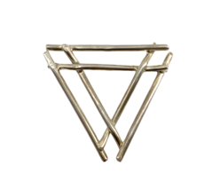 Vintage Sterling Signed 925 Carsi Mexico Triangular Modernist Statement Brooch - £69.02 GBP