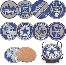 8PCS Diamond Painting Coasters with Holder, Football Diamond Art Coaster... - $24.23