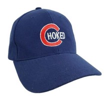 Chicago Cubs &quot;Choked&quot; Strapback Hat Cap Blue Wool Acrylic Blend Baseball MLB - £11.78 GBP