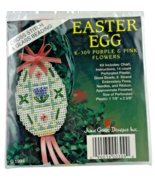 June Grigg Cross Stitch Glass Bead Easter Egg Purple and Pink Flowers Ki... - €15,21 EUR