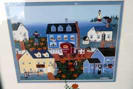 Pumpkin's Cove Folk Art 7X9" Print by Donna Perkins Signed Certified 391/500 - $151.77 CAD