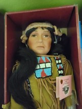 Vintage Limited Edition Native American Porcelain Doll 21&quot; VTG w/ Box and Stand - £98.41 GBP