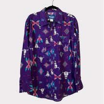WRANGLER Vintage Purple Western Cotton Button Down Shirt Size XL Southwe... - $76.44